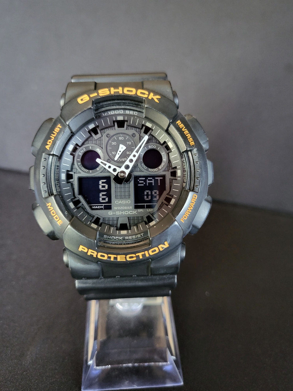 Casio G-Shock Black and Orange Digital-Analog Watch